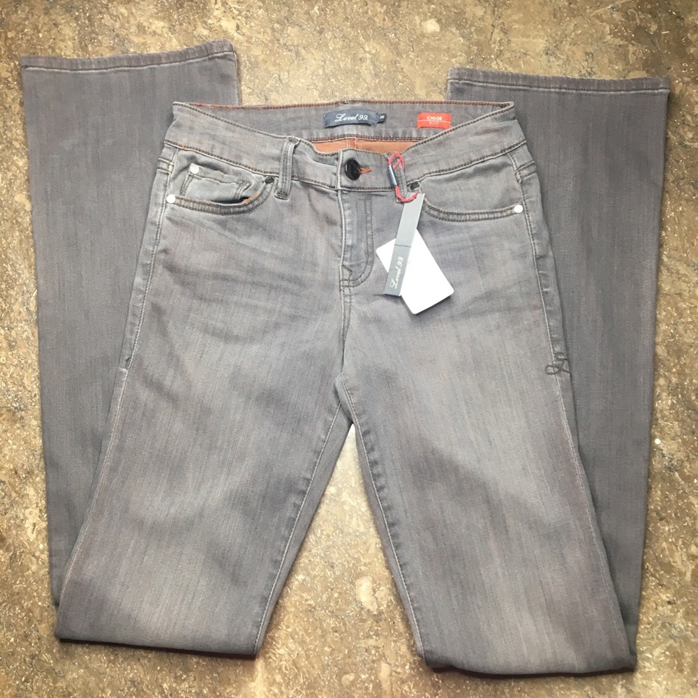 NWT Level 99 Chloe Bootcut Stretchy Jean - Gray